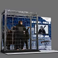 Exhibition Showcase Displaying Snowpiercer 3 Ultimate Journey With Ape Figure And Screen