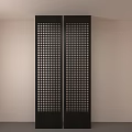 Modern Black Grid Room Divider With Double Panels For Interior Design 3d model
