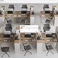 Modern Office Desk and Chair Work Area Office Desk and Chair Workstation Desk and Chair Staff Office Desk and Chair 3d model