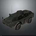 Armored Military Vehicle With Camouflage Coating Large Off Road Wheels And Tactical Antenna
