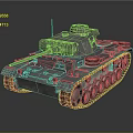 Armored Military Tank Featuring Metallic Tracks Cannon Turret And Vintage Design
