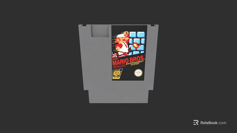 Electric Toy Mario Bros Game Cartridge With Retro Cartoon Character Design 3d model 