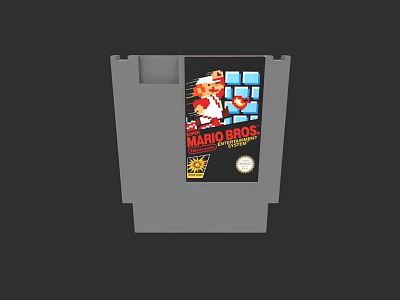 Electric Toy Mario Bros Game Cartridge With Retro Cartoon Character Design 3d model