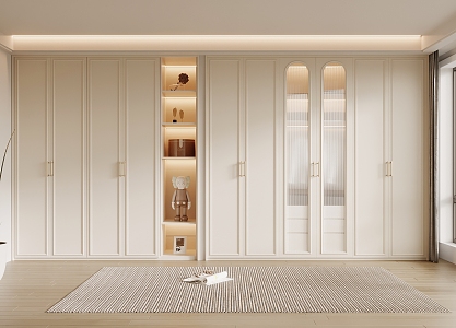 Cream wardrobe French wardrobe 3d model