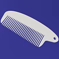 White Plastic Comb With Smooth Teeth And Ergonomic Handle For Daily Use 3d model