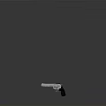 Silver Metal Revolver With Black Grip Red Accent 3D Rendered On Dark Background