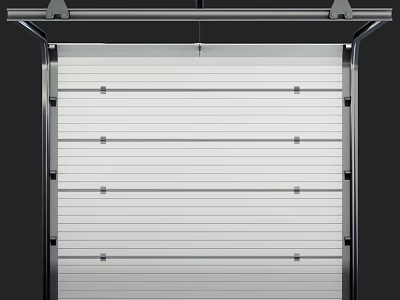 Sleek Modern Garage Door With Metal Panels And Reinforced Frame Design 3d model