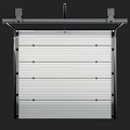 Sleek Modern Garage Door With Metal Panels And Reinforced Frame Design
