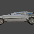 Back to the Future DeLorean Car Hovering With Rear Flux Capacitor And Gull Wing Doors