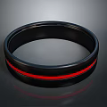 Black Red Stripe Ring Shaped Fashion Clothing Accessory With Smooth Surface