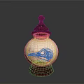 Transparent Glass Jar With Red Lid And Smooth Reflective Body On Base