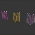 Three Rustic Handmade Wooden Fences With Unique Designs On White Reflective Surface