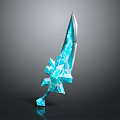 Fantasy Blue Crystal Decorative Sword With Ornate Hilt And Shiny Blade