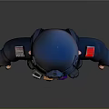 3D Cartoon Police Character Wearing Black Tactical Uniform With Helmet And Gear