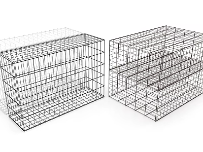 Metal Wire Storage Baskets With Multi Layer Open Design For Closet Organization 3d model