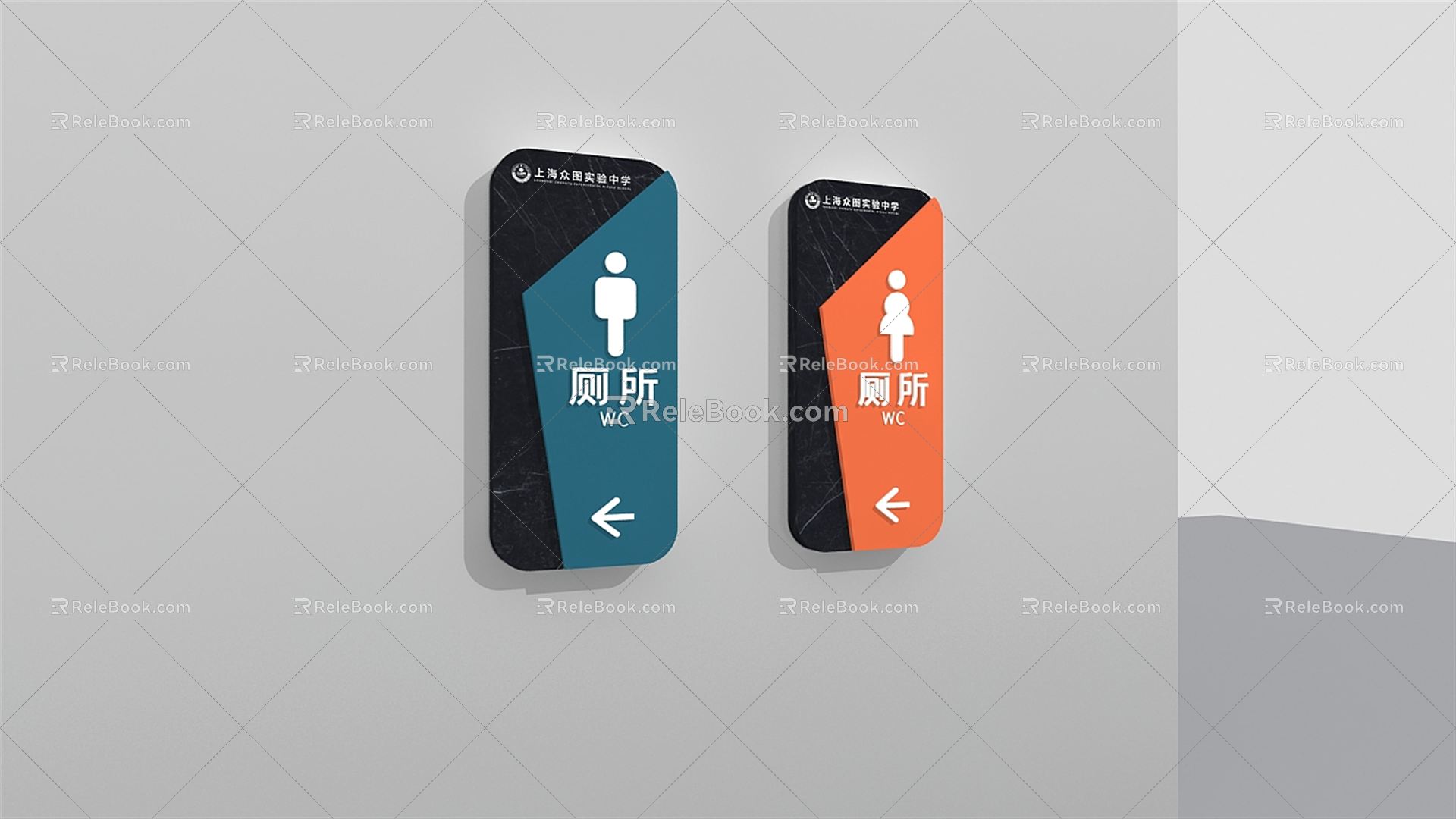 Modern signage Toilet signage 3d model