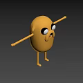 Yellow Cartoon Character With Big Eyes Open Arms And Simple Limbs