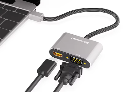 USB C Docking Station Featuring HDMI VGA Ports For Laptop Connectivity 3d model