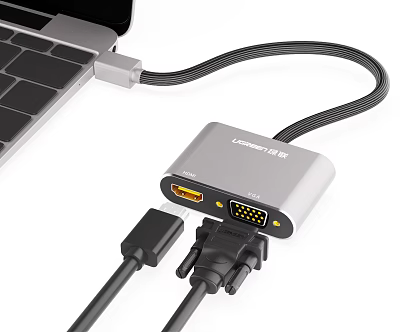 USB C Docking Station Featuring HDMI VGA Ports For Laptop Connectivity 3d model