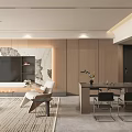 Modern Luxury Living Dining Room Interior With Wooden Walls Sofa And Textured Rug