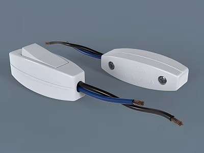 Smart Machine White Connector Device With Blue And Black Wires 3d model