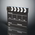 Black And White Striped Film Clapperboard Featuring Production Roll Scene Shot Take Director Cameraman Info