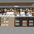 Modern Restaurant Interior With Order Counter Menu Boards And Beverage Refrigerators