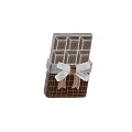 Delicious Brown Chocolate Bar Wrapped With White Ribbon And Brown Bow
