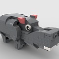 Lego toy animal hippo 3d model