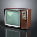 Vintage Television With Brown Wooden Case Classic Screen And Retro Control Knobs 3d model