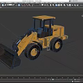 Yellow Heavy Duty Loader With Large Front Bucket And Black Tires Cab