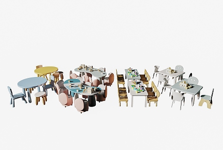 Modern Children's Table and Chair Children's Table and Chair Combination 3d model