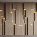 Modern wood veneer modeling background wall 3d model