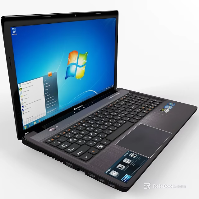 Sleek Modern Laptop With Windows Interface Keyboard Touchpad And Compact Design 3d model 