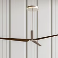 Modern Wooden Pendant Light With Metallic Base And Sleek Extended Arms