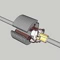 Electric Motor Armature With Copper Coils Metal Core And Rotating Shaft