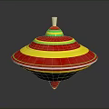 Colorful Layered Spinning Top With Red Yellow Green Stripes For Daily Use