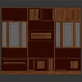 Wooden Wardrobe Combination Design With Glass Doors And Drawers For Home Storage Solutions