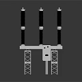 High Voltage Electrical Equipment With Three Column Insulators And Metal Support Structure