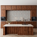 American Style Cabinet Solid Wood Kitchen Cabinet Combination Antique American Style Kitchen Cabinet 3d model