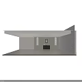 Elegant Modern Bookcase With Arched Design Black Drawer Cabinet Glass Doors And Decorative Items