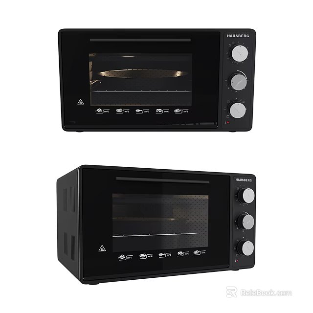 Black Microwave Oven With Glass Door Knob Controls And Modern Design For Kitchen Use 3d model 
