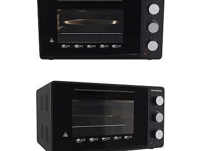 Black Microwave Oven With Glass Door Knob Controls And Modern Design For Kitchen Use 3d model