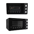 Black Microwave Oven With Glass Door Knob Controls And Modern Design For Kitchen Use