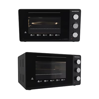Black Microwave Oven With Glass Door Knob Controls And Modern Design For Kitchen Use 3d model