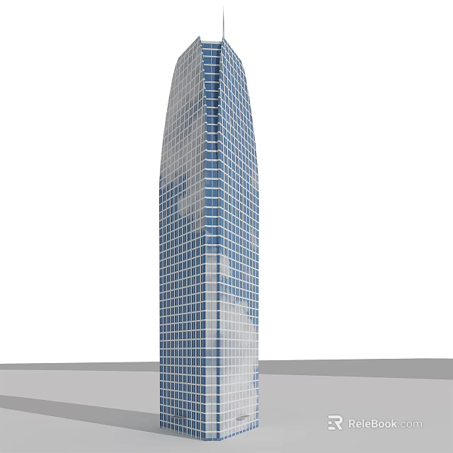 Tall Modern Skyscraper With Glass Curtain Wall And Sleek Design 3d model 
