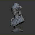 Classical Plaster Female Bust Decorative Furniture Piece With Elegant Drapery And Headdress Design