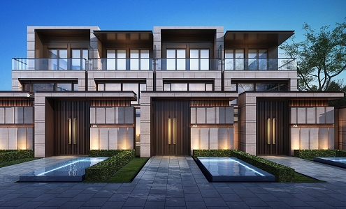 Minimalist Townhouse Modern Townhouse 3d model