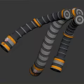 Black And Yellow Corrugated Hoses With Metal Connectors For Industrial Equipment