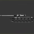 Detailed Military Tank Model Featuring Black White Camouflage Gun Barrel And Tracks